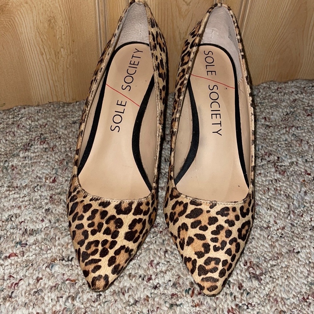 Sole society animal print wedges